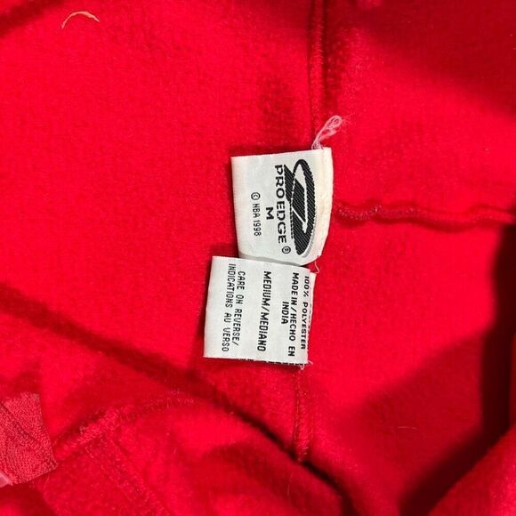 Vintage 90s Pro Edge Chicago Bulls NBA Fleece Zip Up Sweatshirt Hoodie - Picture 5 of 7